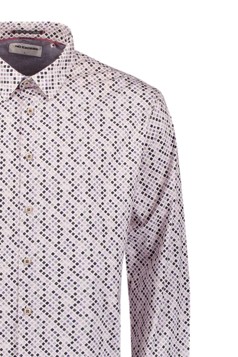 NO-EXCESS shirt stretch allover printed